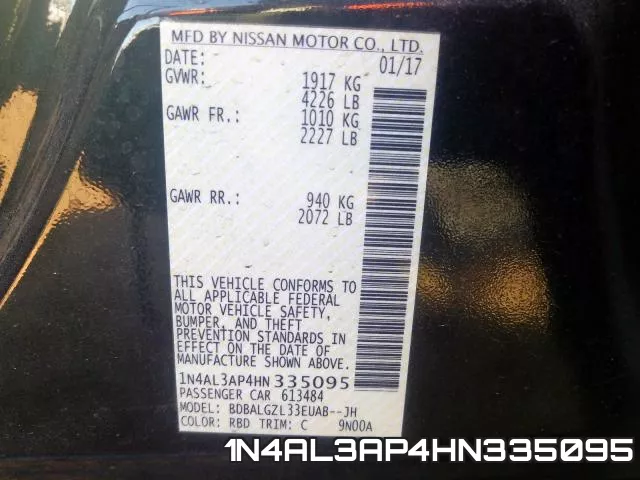 1N4AL3AP4HN335095 фото 2
