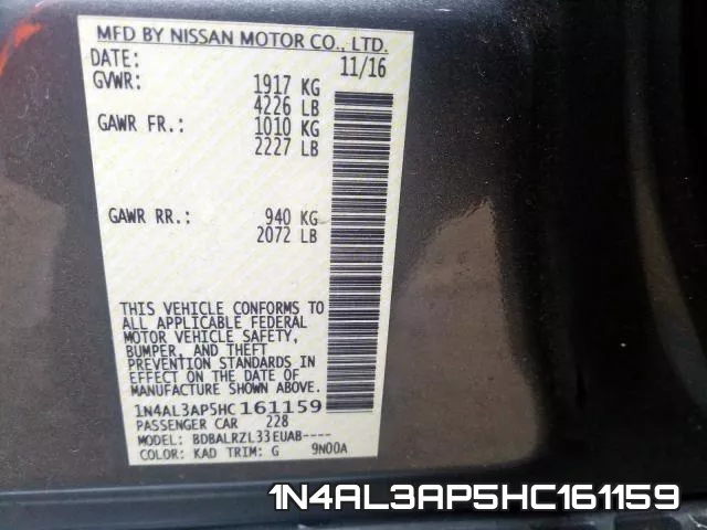 1N4AL3AP5HC161159 фото 2