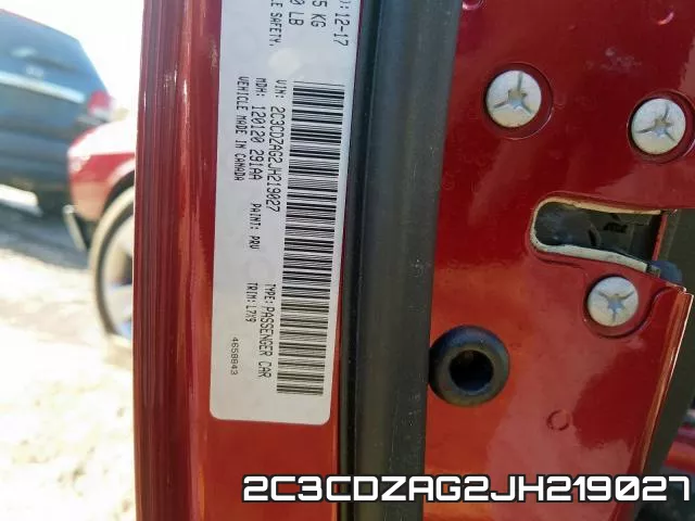 2C3CDZAG2JH219027 фото 2