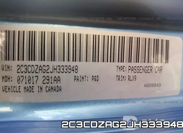 2C3CDZAG2JH333948 фото 10