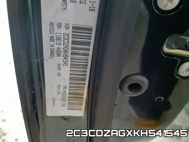 2C3CDZAGXKH541545 фото 2