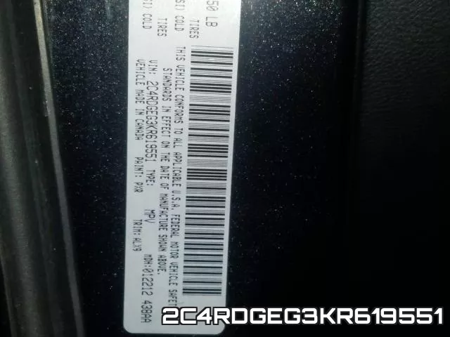 2C4RDGEG3KR619551 фото 2