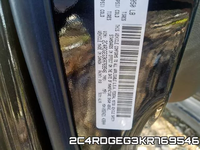 2C4RDGEG3KR769546 фото 2