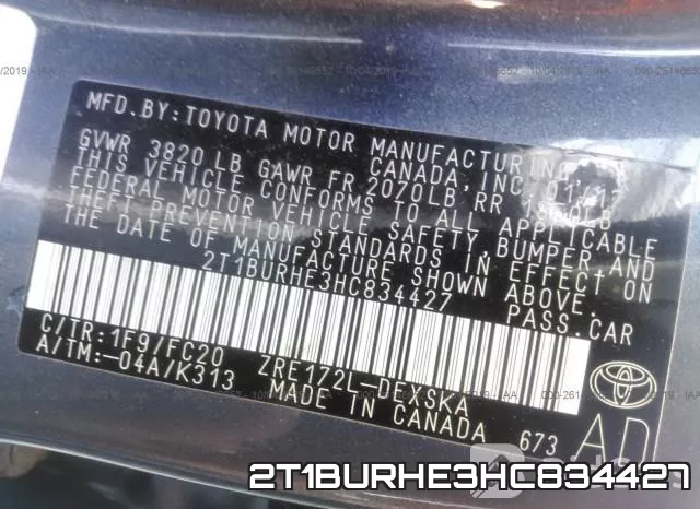2T1BURHE3HC834427 фото 8