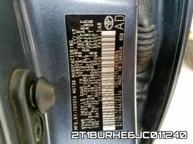 2T1BURHE6JC011240 фото 2