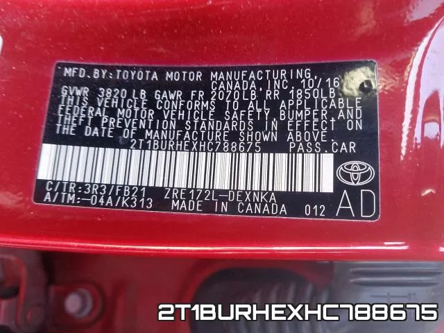 2T1BURHEXHC788675 фото 2