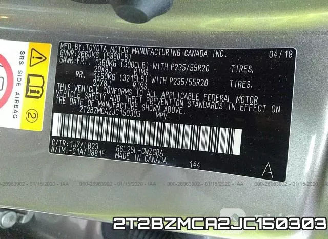 2T2BZMCA2JC150303 фото 10