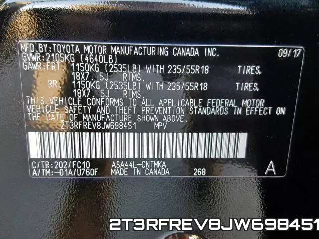 2T3RFREV8JW698451 фото 2