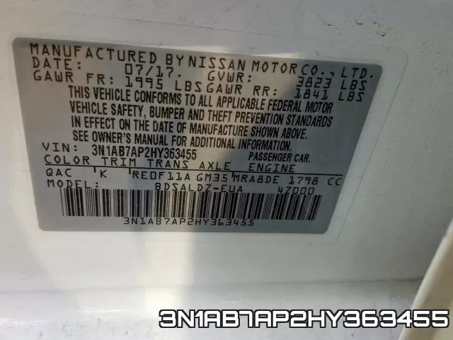 3N1AB7AP2HY363455 фото 2