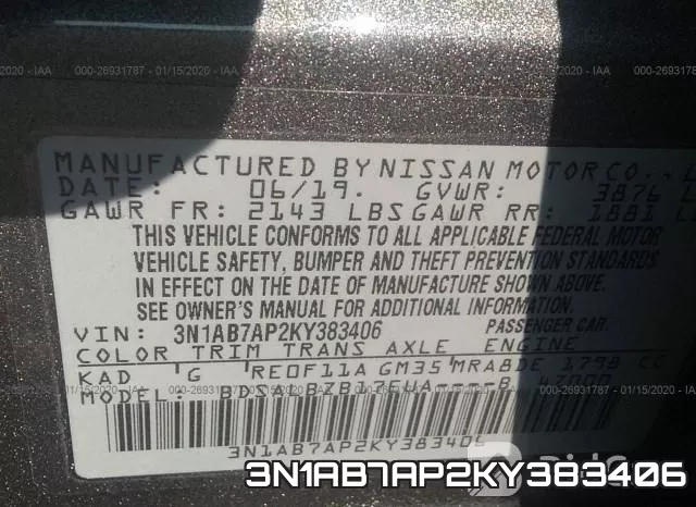 3N1AB7AP2KY383406 фото 9
