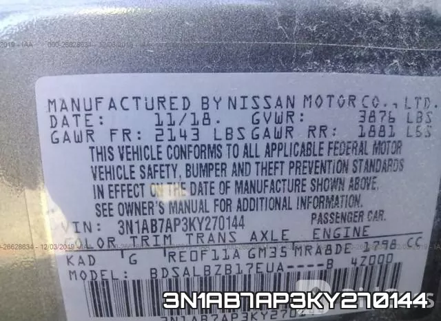 3N1AB7AP3KY270144 фото 10