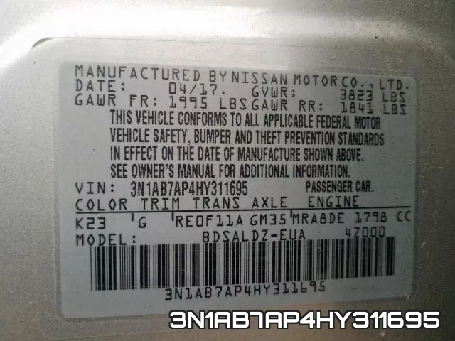 3N1AB7AP4HY311695 фото 2