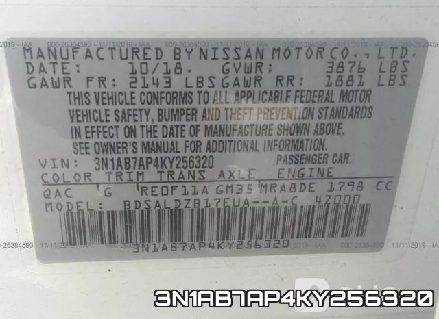 3N1AB7AP4KY256320 фото 9
