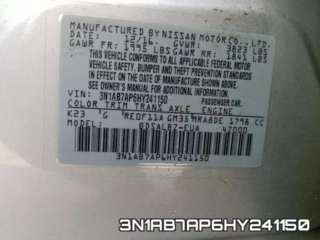 3N1AB7AP6HY241150 фото 2