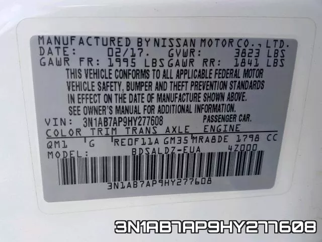 3N1AB7AP9HY277608 фото 2