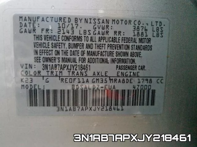 3N1AB7APXJY218461 фото 2
