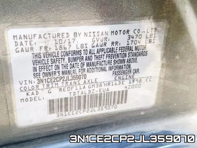 3N1CE2CP2JL359070 фото 2