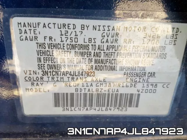 3N1CN7AP4JL847923 фото 2