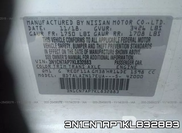 3N1CN7AP7KL832883 фото 10