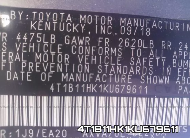 4T1B11HK1KU679611 фото 10