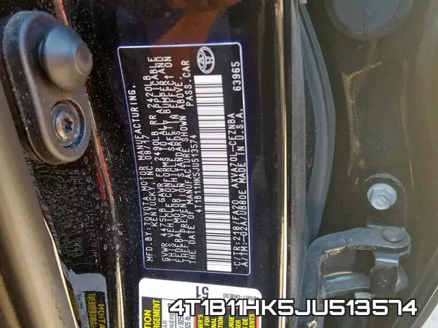 4T1B11HK5JU513574 фото 2