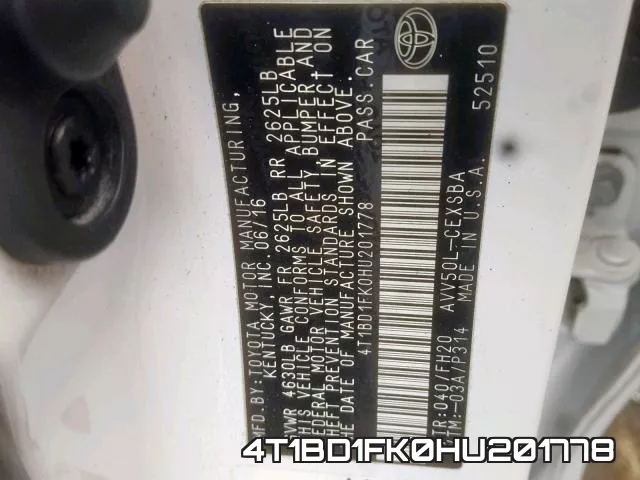 4T1BD1FK0HU201778 фото 2