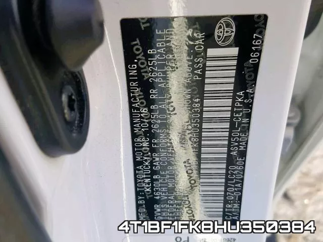 4T1BF1FK8HU350384 фото 2