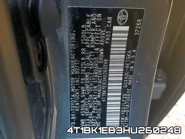 4T1BK1EB3HU260248 фото 2