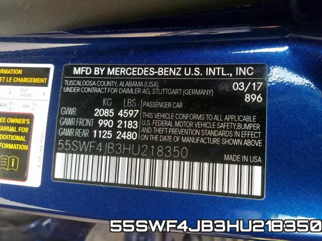 55SWF4JB3HU218350 фото 2