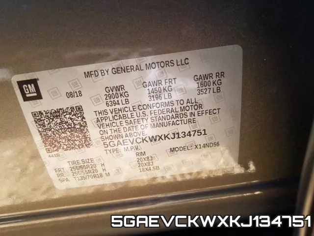 5GAEVCKWXKJ134751 фото 2