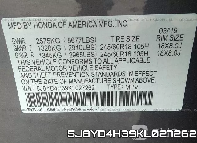 5J8YD4H39KL027262 фото 10