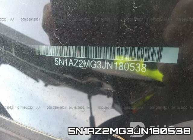 5N1AZ2MG3JN180538 фото 9