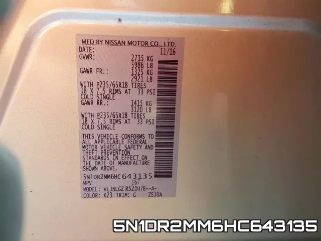 5N1DR2MM6HC643135 фото 2