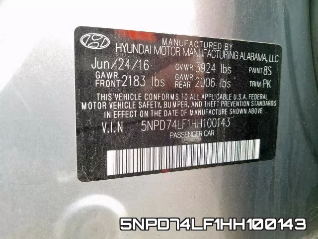 5NPD74LF1HH100143 фото 2