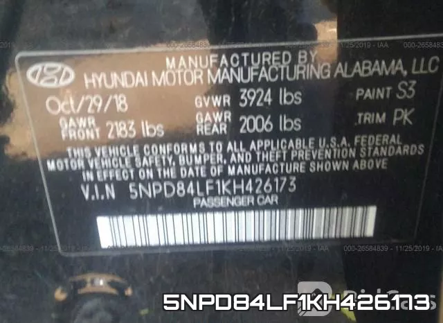 5NPD84LF1KH426173 фото 7