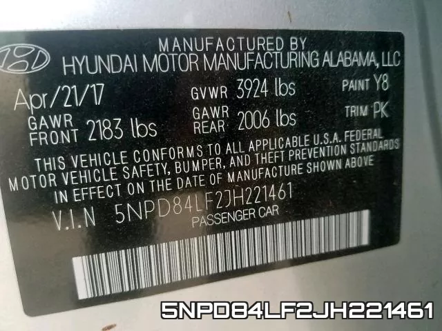 5NPD84LF2JH221461 фото 2