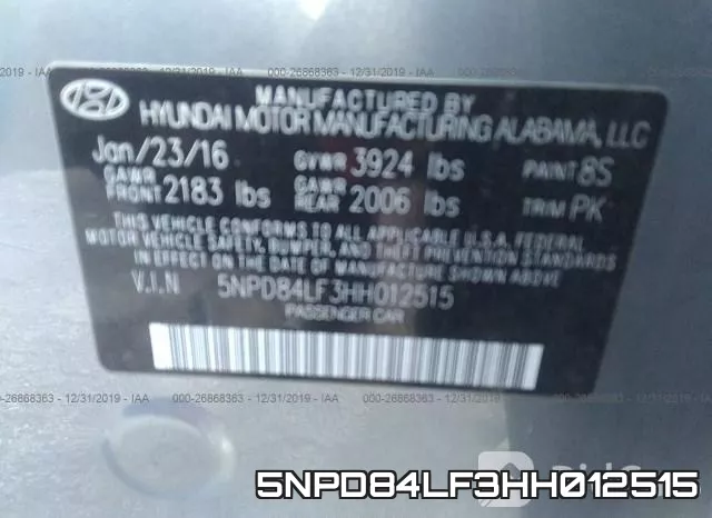 5NPD84LF3HH012515 фото 8