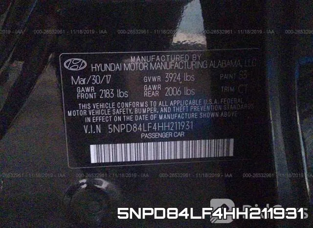 5NPD84LF4HH211931 фото 8