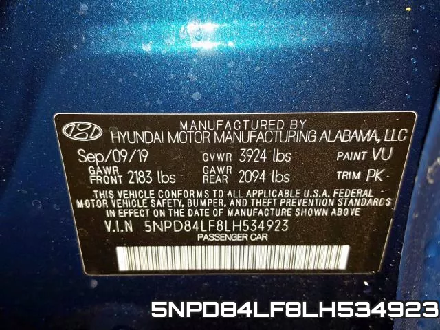 5NPD84LF8LH534923 фото 2