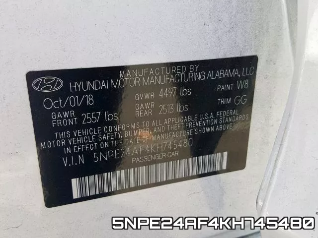 5NPE24AF4KH745480 фото 2