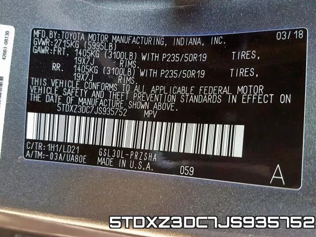 5TDXZ3DC7JS935752 фото 2