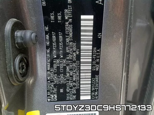5TDYZ3DC9HS772133 фото 2