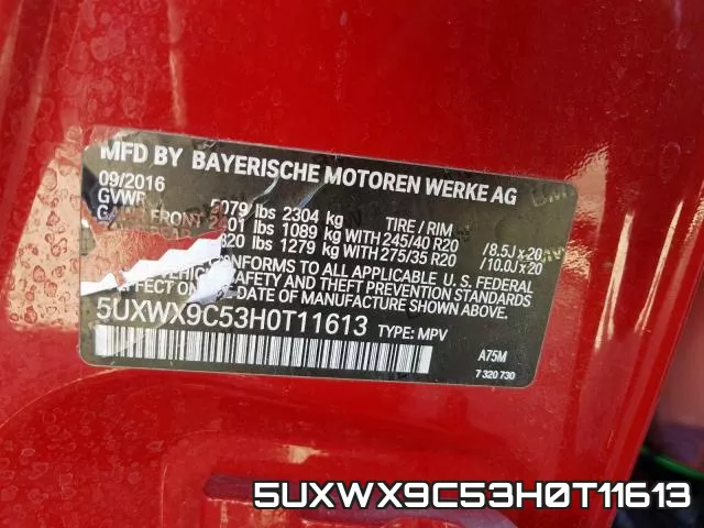 5UXWX9C53H0T11613 фото 2