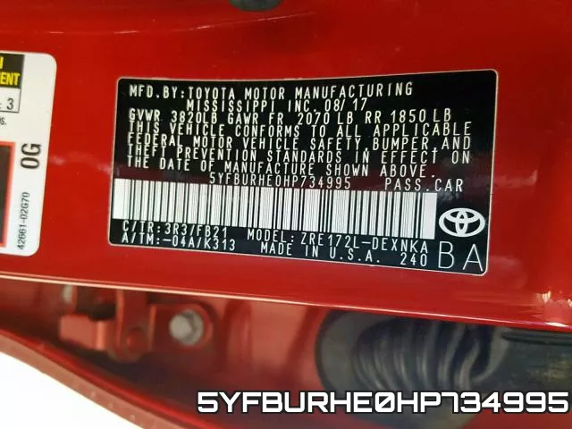 5YFBURHE0HP734995 фото 2