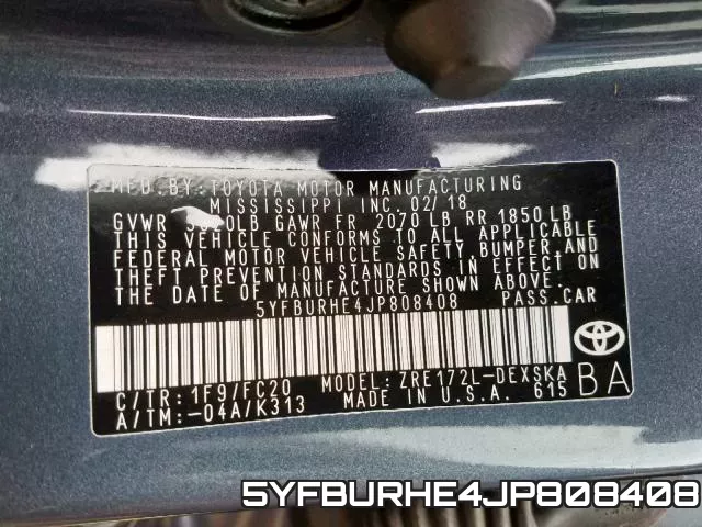 5YFBURHE4JP808408 фото 2