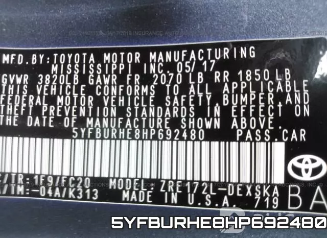 5YFBURHE8HP692480 фото 7