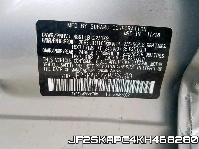 JF2SKAPC4KH468280 фото 2