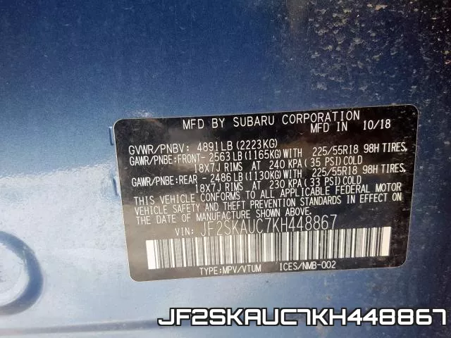 JF2SKAUC7KH448867 фото 2