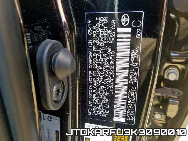 JTDKARFU3K3090010 фото 2
