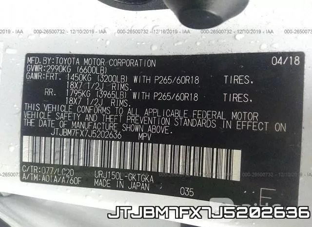 JTJBM7FX7J5202636 фото 10